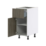 Hugo&Borg Savane 15-in W x 34.5-in H x 25-in D Textmel 1-Drawer Base Fully Assembled Cabinet (Flat Panel Slab Style)