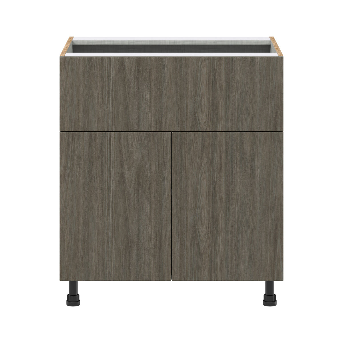 Hugo&Borg Savane 30-in W x 34.5-in H x 25-in D Textmel 1-Drawer Base Fully Assembled Cabinet (Flat Panel Slab Style)