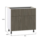 Hugo&Borg Savane 36-in W x 34.5-in H x 25-in D Textmel 1-Drawer Base Fully Assembled Cabinet (Flat Panel Slab Style)