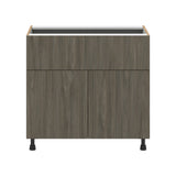 Hugo&Borg Savane 36-in W x 34.5-in H x 25-in D Textmel 1-Drawer Base Fully Assembled Cabinet (Flat Panel Slab Style)