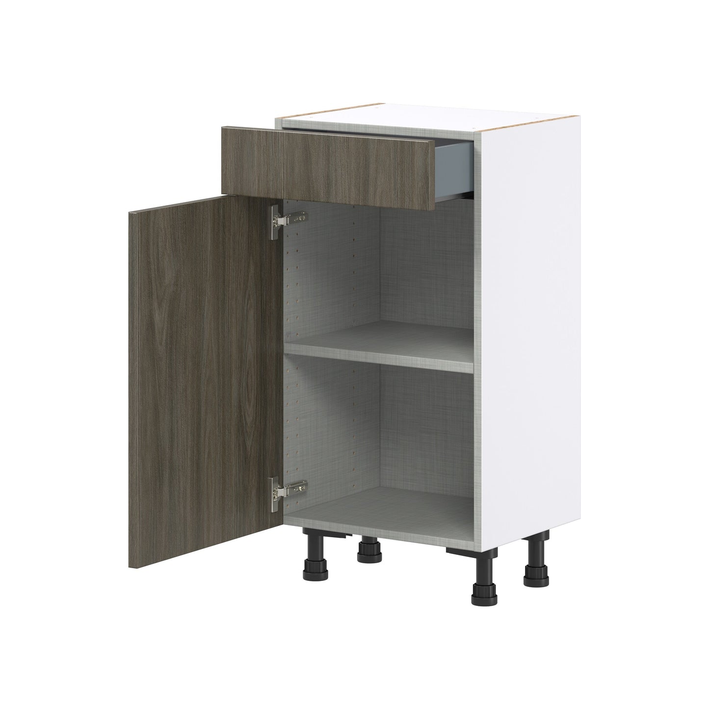 Hugo&Borg Savane 18-in W x 34.5-in H x 14-in D Textmel 1-Drawer Base Fully Assembled Cabinet (Flat Panel Slab Style)