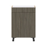 Hugo&Borg Savane 24-in W x 34.5-in H x 14-in D Textmel 1-Drawer Base Fully Assembled Cabinet (Flat Panel Slab Style)