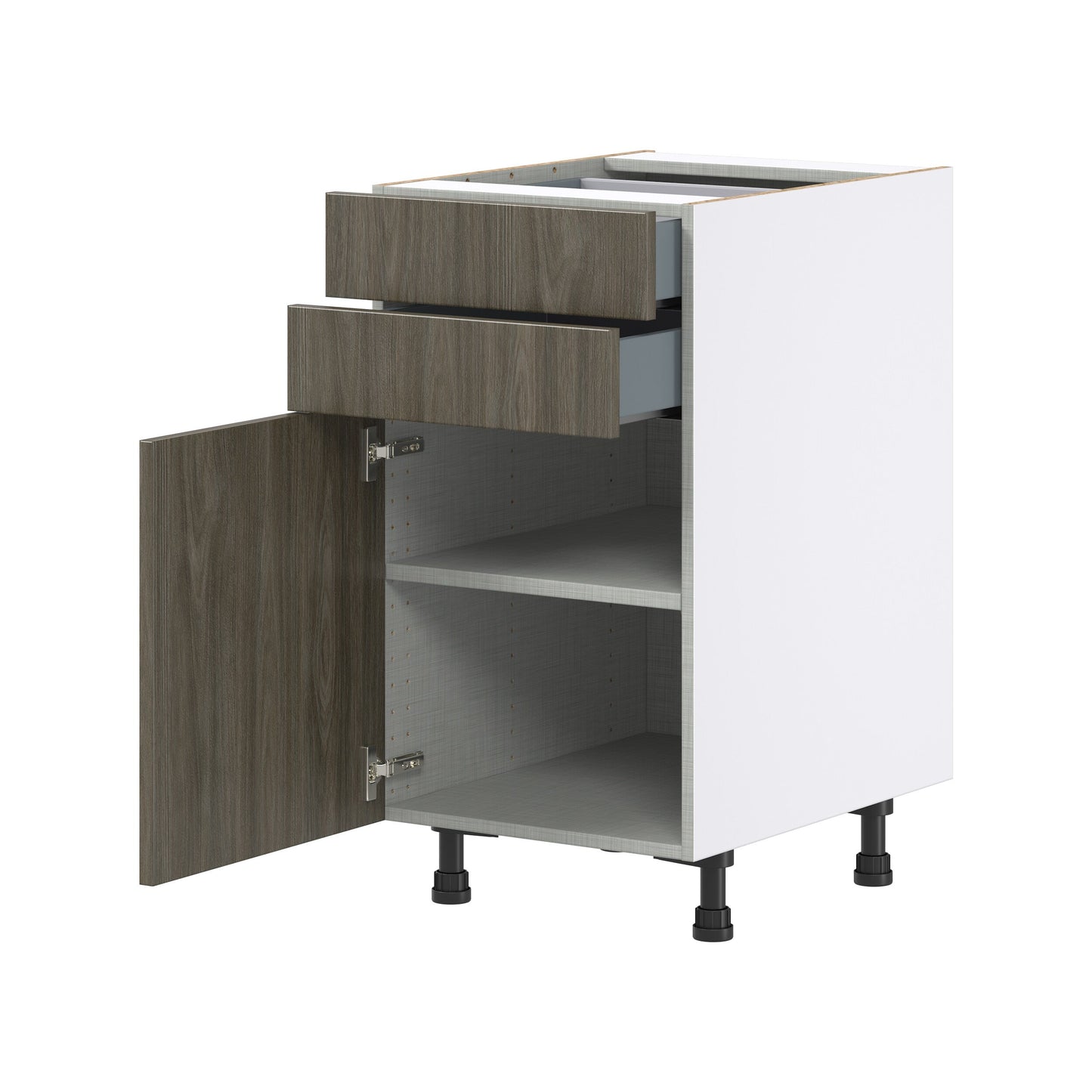 Hugo&Borg Savane 18-in W x 34.5-in H x 24-in D Textmel 2-Drawers Base Fully Assembled Cabinet (Flat Panel Slab Style)