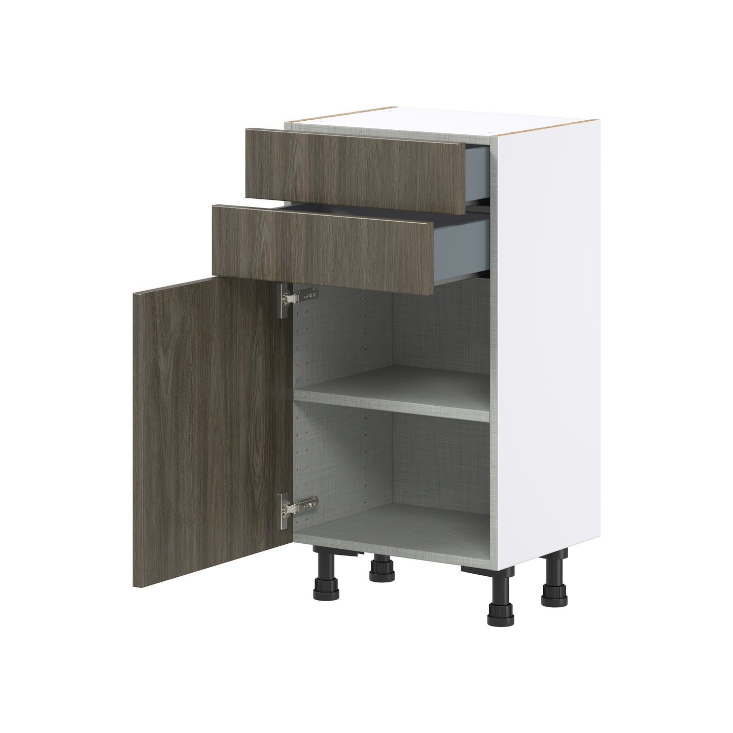 Hugo&Borg Savane 18-in W x 34.5-in H x 14-in D Textmel 2-Drawers Base Fully Assembled Cabinet (Flat Panel Slab Style)