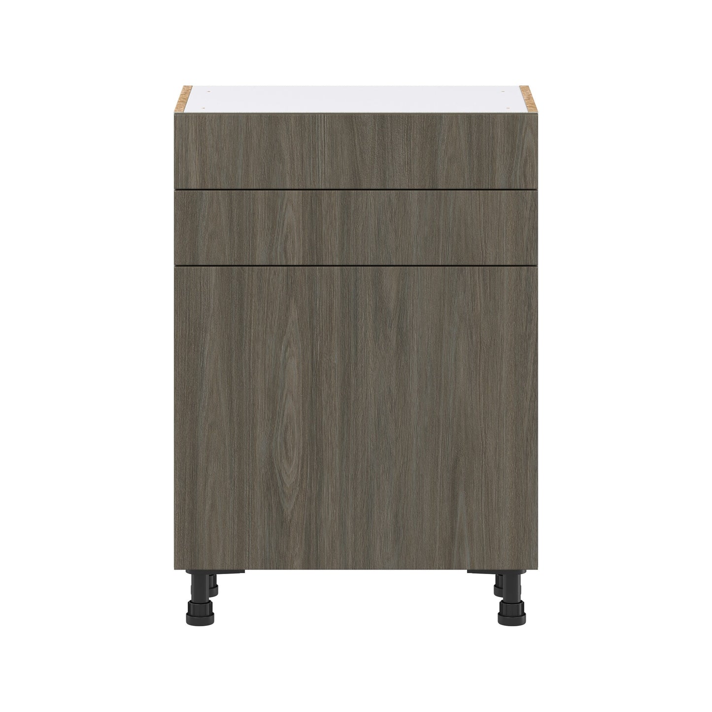 Hugo&Borg Savane 24-in W x 34.5-in H x 14-in D Textmel 2-Drawers Base Fully Assembled Cabinet (Flat Panel Slab Style)