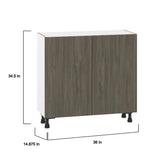 Hugo&Borg Savane 36-in W x 34.5-in H x 14-in D Textmel Base Fully Assembled Cabinet (Flat Panel Slab Door Style)