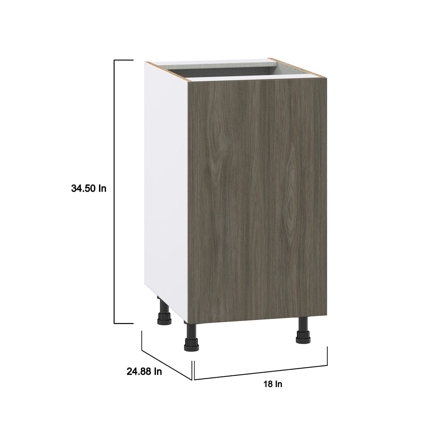 Hugo&Borg Savane 18-in W x 34.5-in H x 24-in D Textmel 3-Drawers Base Fully Assembled Cabinet (Flat Panel Slab Style)