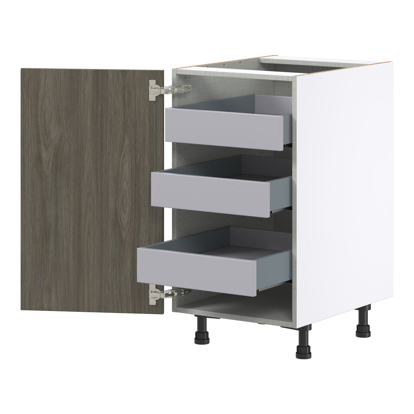 Hugo&Borg Savane 18-in W x 34.5-in H x 24-in D Textmel 3-Drawers Base Fully Assembled Cabinet (Flat Panel Slab Style)