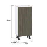 Hugo&Borg Savane 15-in W x 34.5-in H x 14-in D Textmel 3-Drawers Base Fully Assembled Cabinet (Flat Panel Slab Style)