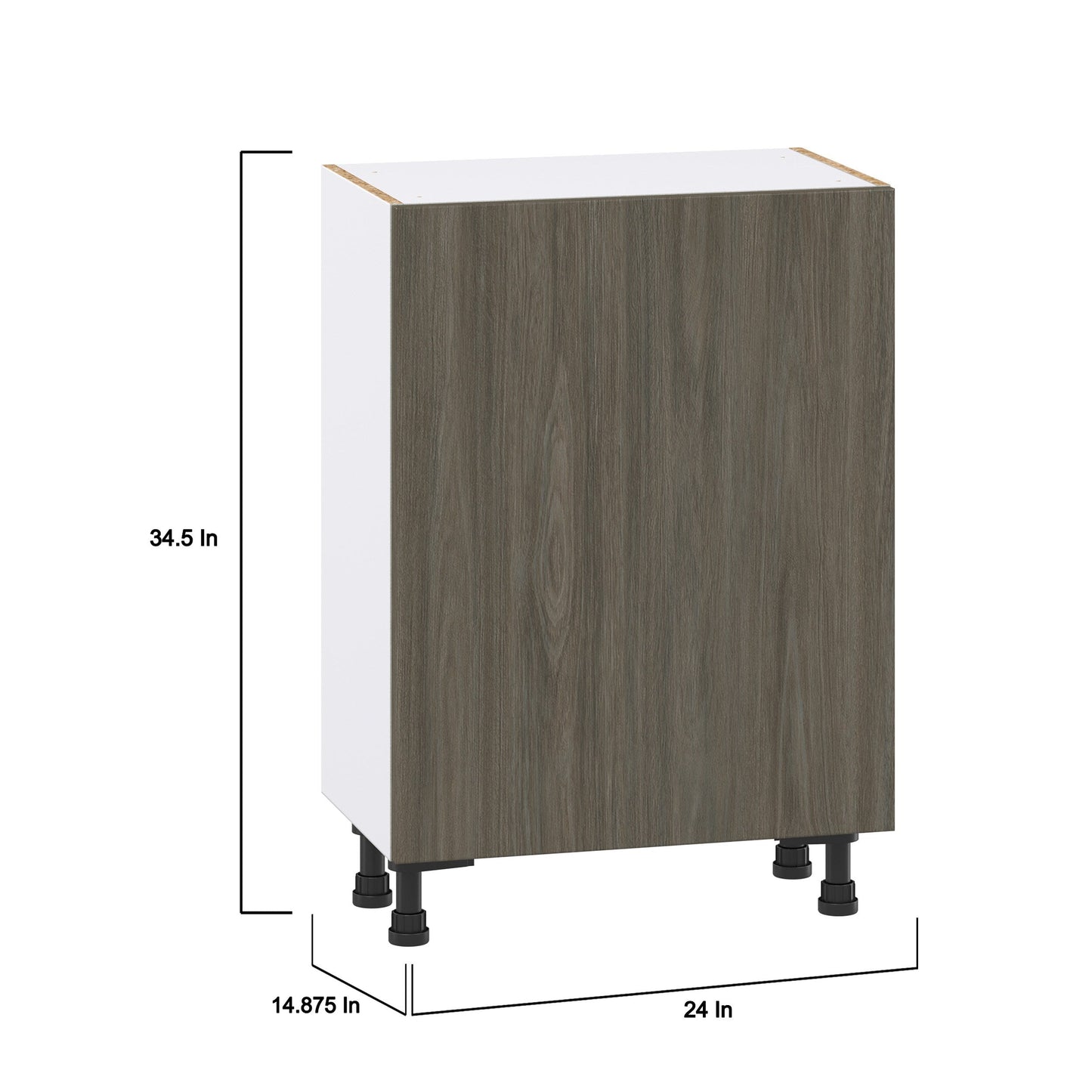 Hugo&Borg Savane 24-in W x 34.5-in H x 14-in D Textmel 3-Drawers Base Fully Assembled Cabinet (Flat Panel Slab Style)