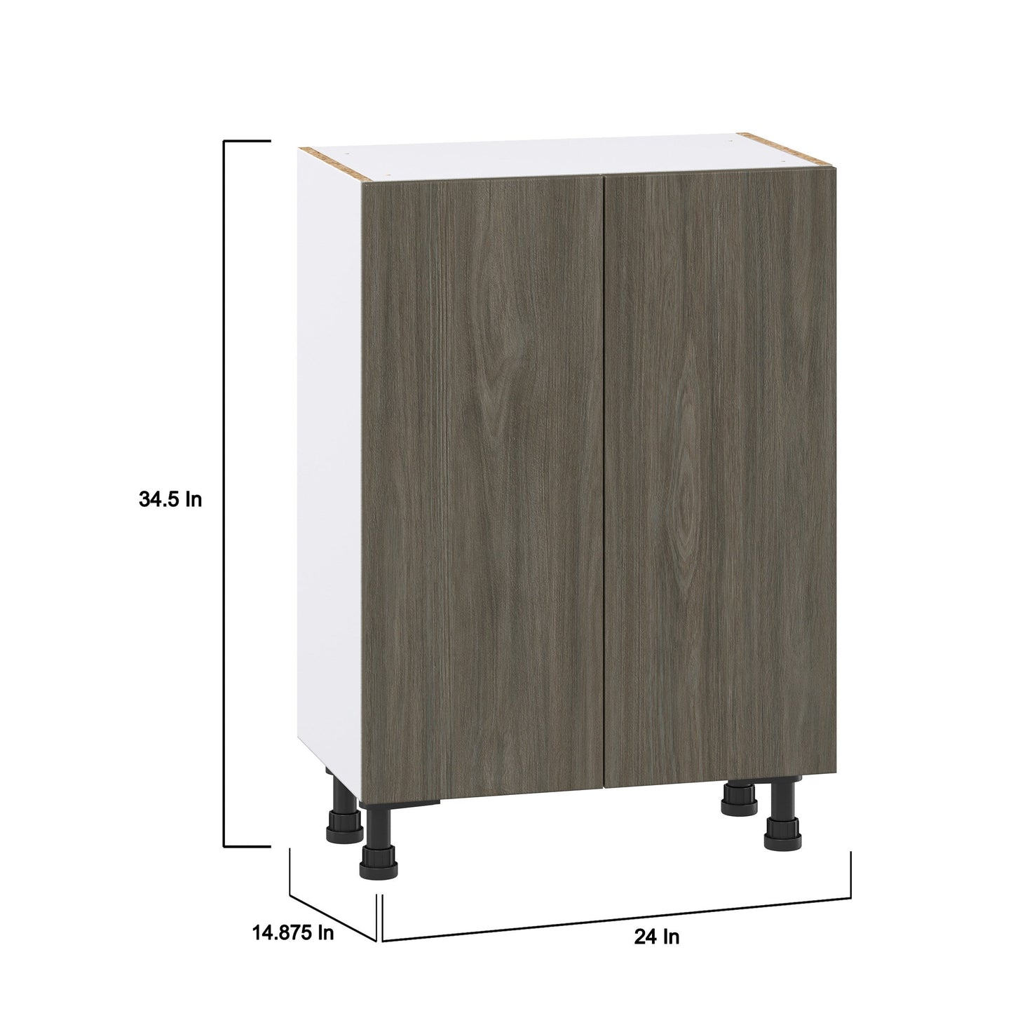Hugo&Borg Savane 24-in W x 34.5-in H x 14-in D Textmel 3-Drawers Base Fully Assembled Cabinet (Flat Panel Slab Style)