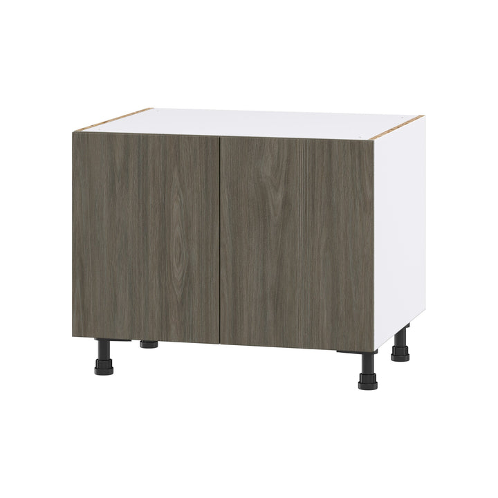 Hugo&Borg Savane 30-in W x 24.5-in H x 24-in D Textmel Sink Base Fully Assembled Cabinet (Flat Panel Slab Style)