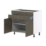 Hugo&Borg Savane 36-in W x 34.5-in H x 24-in D Textmel 1-Drawer Base Fully Assembled Cabinet (Flat Panel Slab Style)