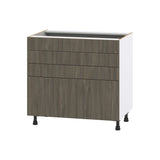 Hugo&Borg Savane 36-in W x 34.5-in H x 24-in D Textmel 4-Drawer Base Fully Assembled Cabinet (Flat Panel Style)