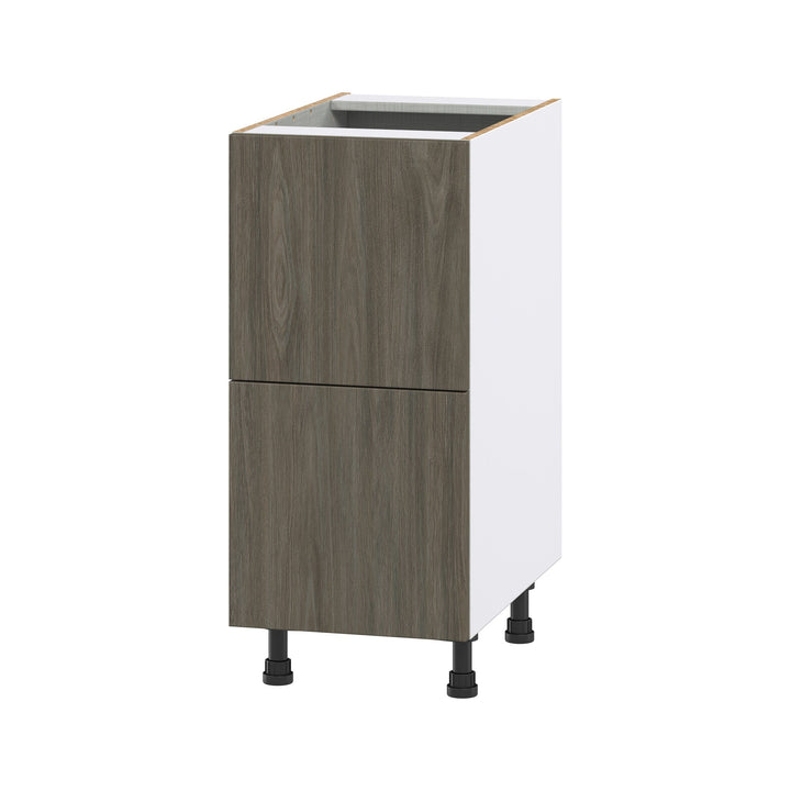 Hugo&Borg Savane 15-in W x 34.5-in H x 24-in D Textmel 2-Drawer Base Fully Assembled Cabinet (Flat Panel Style)