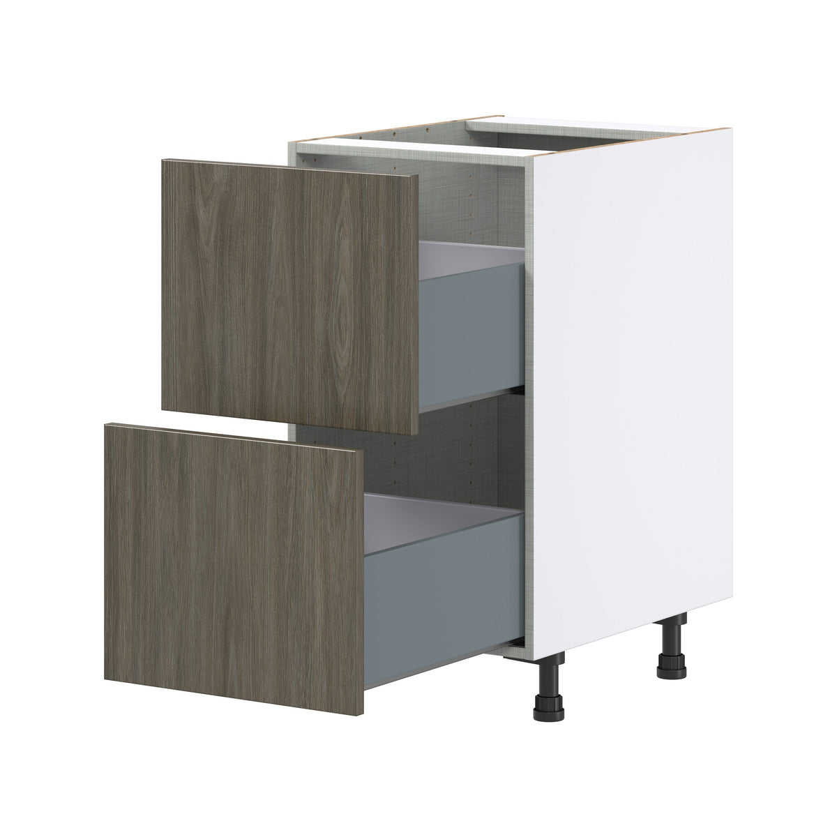 Hugo&Borg Savane 18-in W x 34.5-in H x 24-in D Textmel 2-Drawer Base Fully Assembled Cabinet (Flat Panel Style)