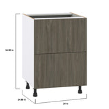 Hugo&Borg Savane 24-in W x 34.5-in H x 24-in D Textmel 2-Drawer Base Fully Assembled Cabinet (Flat Panel Style)