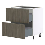 Hugo&Borg Savane 30-in W x 34.5-in H x 24-in D Textmel 2-Drawer Base Fully Assembled Cabinet (Flat Panel Style)