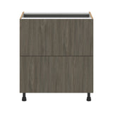 Hugo&Borg Savane 30-in W x 34.5-in H x 24-in D Textmel 2-Drawer Base Fully Assembled Cabinet (Flat Panel Style)