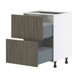 Hugo&Borg Savane 24-in W x 34.5-in H x 24-in D Textmel 2-Drawer Base Fully Assembled Cabinet (Flat Panel Style)