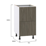 Hugo&Borg Savane 18-in W x 34.5-in H x 24-in D Textmel 3-Drawer Base Fully Assembled Cabinet (Flat Panel Style)