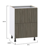 Hugo&Borg Savane 24-in W x 34.5-in H x 24-in D Textmel 3-Drawer Base Fully Assembled Cabinet (Flat Panel Style)