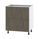 Hugo&Borg Savane 30-in W x 34.5-in H x 24-in D Textmel 3-Drawer Base Fully Assembled Cabinet (Flat Panel Style)