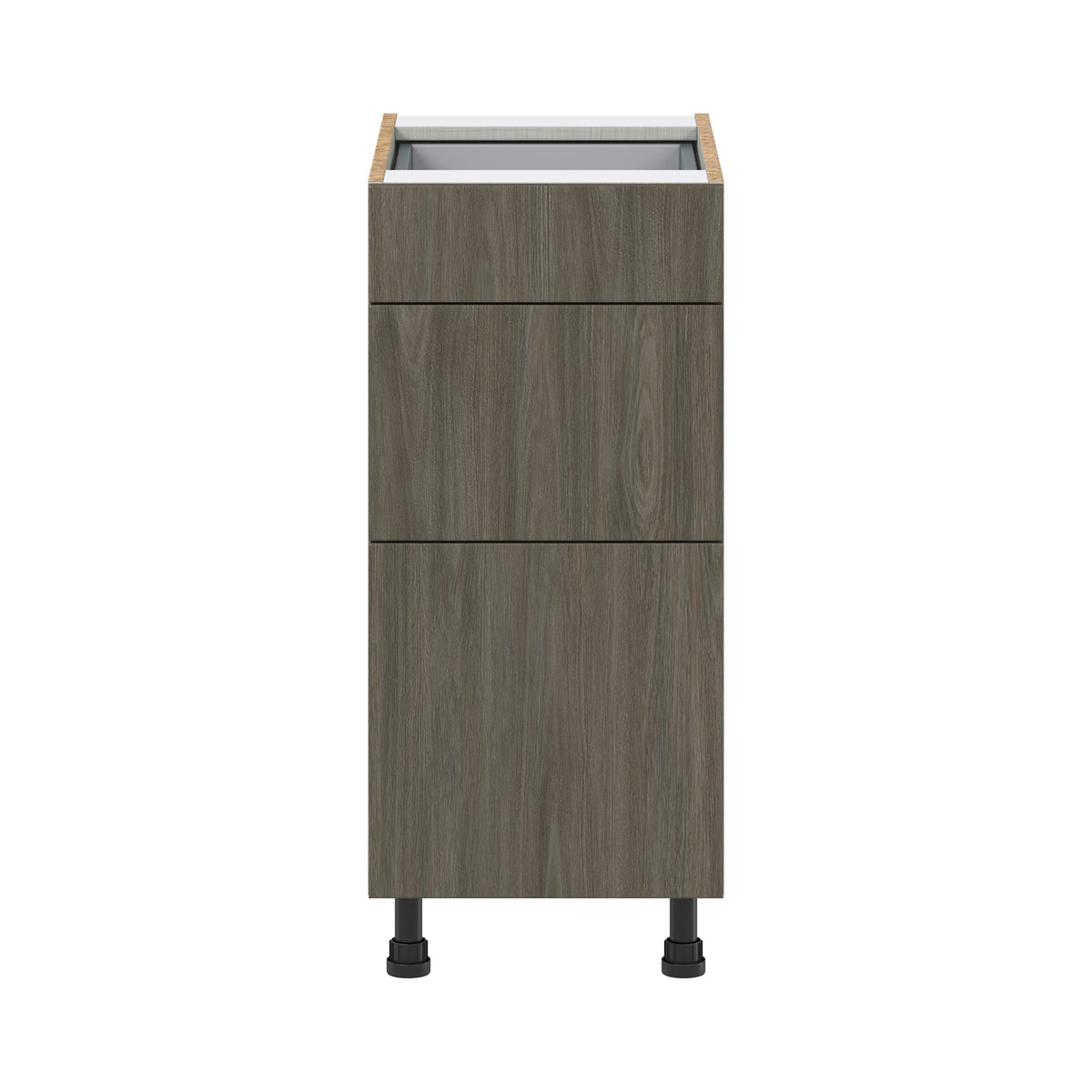 Hugo&Borg Savane 15-in W x 34.5-in H x 24-in D Textmel 3-Drawer Base Fully Assembled Cabinet (Flat Panel Style)