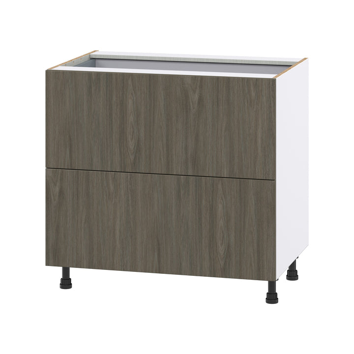 Hugo&Borg Savane 36-in W x 34.5-in H x 24-in D Textmel 3-Drawer Base Fully Assembled Cabinet (Flat Panel Style)