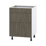 Hugo&Borg Savane 24-in W x 34.5-in H x 24-in D Textmel 3-Drawer Base Fully Assembled Cabinet (Flat Panel Style)