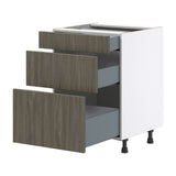 Hugo&Borg Savane 24-in W x 34.5-in H x 24-in D Textmel 3-Drawer Base Fully Assembled Cabinet (Flat Panel Style)