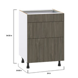 Hugo&Borg Savane 24-in W x 34.5-in H x 24-in D Textmel 3-Drawer Base Fully Assembled Cabinet (Flat Panel Style)