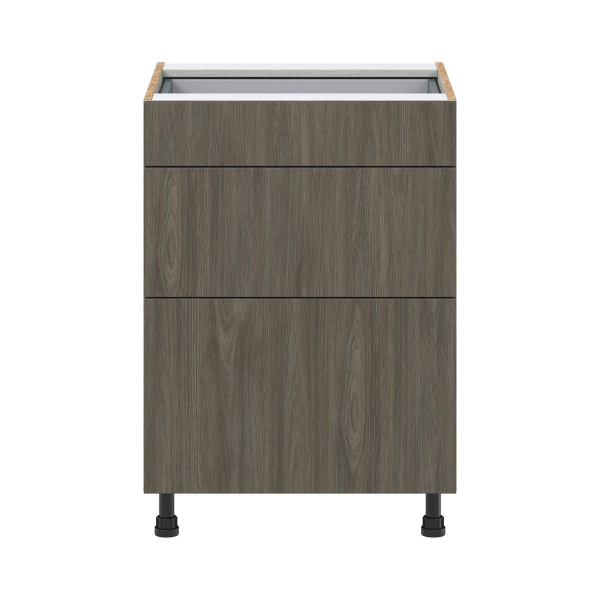 Hugo&Borg Savane 24-in W x 34.5-in H x 24-in D Textmel 3-Drawer Base Fully Assembled Cabinet (Flat Panel Style)