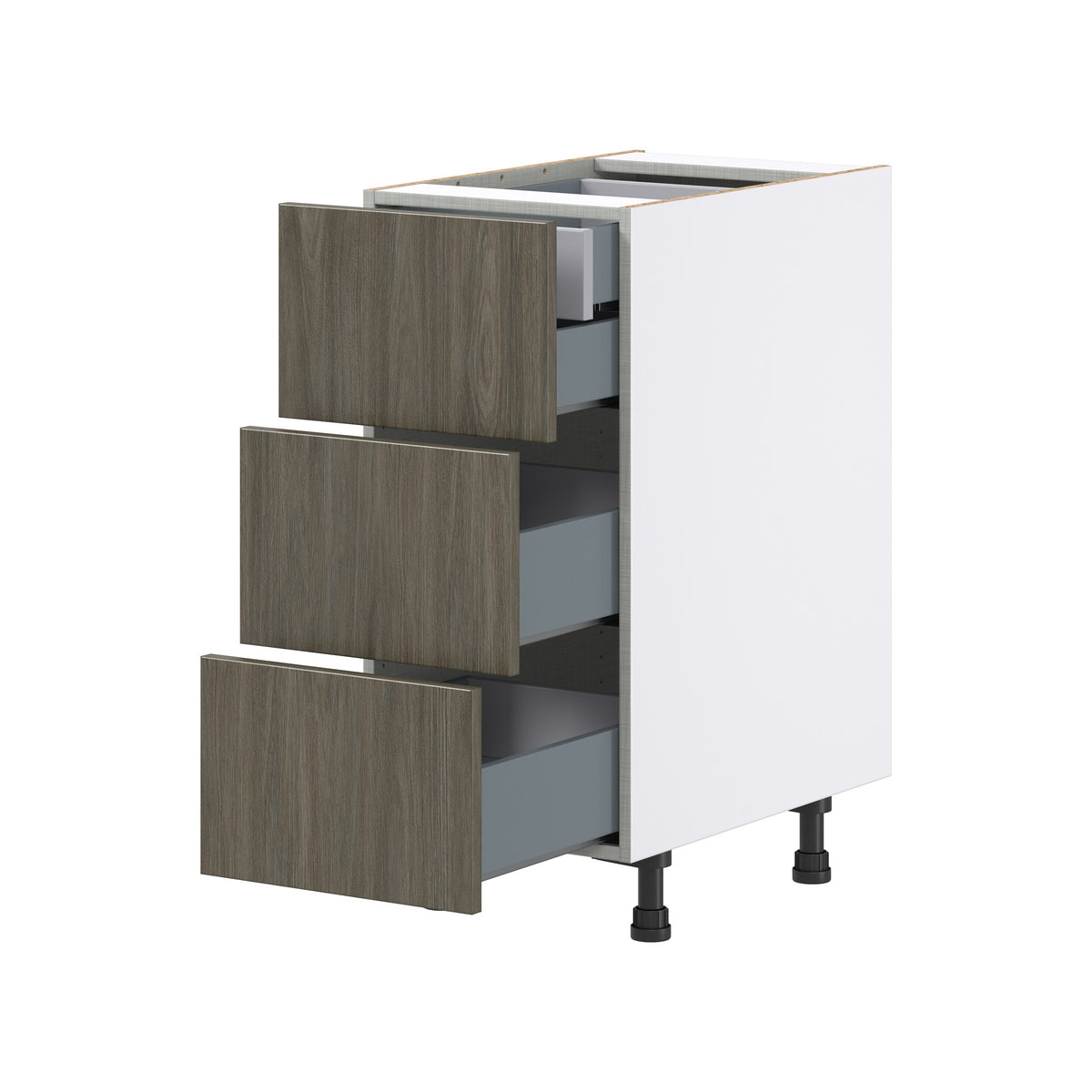 Hugo&Borg Savane 15-in W x 34.5-in H x 24-in D Textmel 4-Drawer Base Fully Assembled Cabinet (Flat Panel Style)