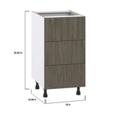 Hugo&Borg Savane 18-in W x 34.5-in H x 24-in D Textmel 4-Drawer Base Fully Assembled Cabinet (Flat Panel Style)
