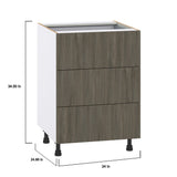 Hugo&Borg Savane 24-in W x 34.5-in H x 24-in D Textmel 4-Drawer Base Fully Assembled Cabinet (Flat Panel Style)