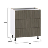 Hugo&Borg Savane 30-in W x 34.5-in H x 24-in D Textmel 4-Drawer Base Fully Assembled Cabinet (Flat Panel Style)