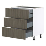 Hugo&Borg Savane 30-in W x 34.5-in H x 24-in D Textmel 4-Drawer Base Fully Assembled Cabinet (Flat Panel Style)
