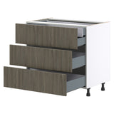 Hugo&Borg Savane 36-in W x 34.5-in H x 24-in D Textmel 4-Drawer Base Fully Assembled Cabinet (Flat Panel Style)