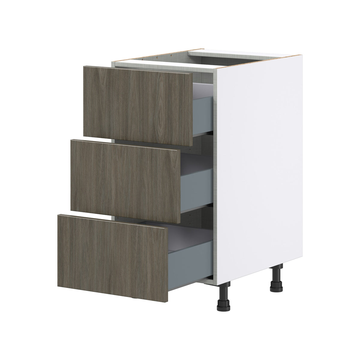 Hugo&Borg Savane 18-in W x 34.5-in H x 24-in D Textmel 3-Drawer Base Fully Assembled Cabinet (Flat Panel Style)