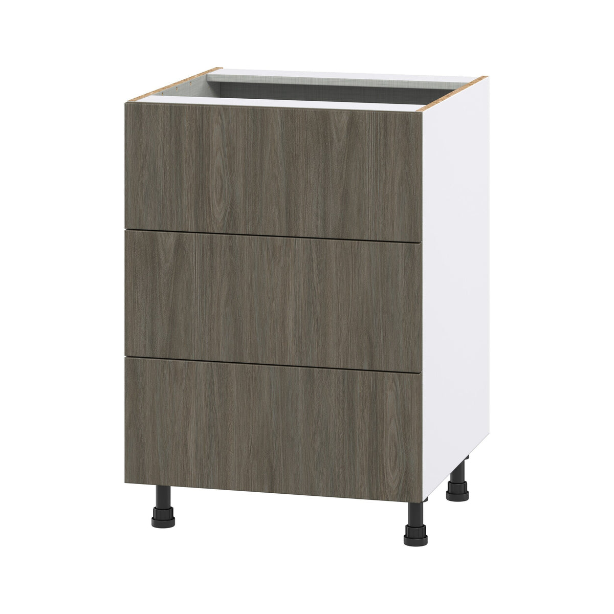 Hugo&Borg Savane 24-in W x 34.5-in H x 24-in D Textmel 3-Drawer Base Fully Assembled Cabinet (Flat Panel Style)