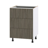 Hugo&Borg Savane 24-in W x 34.5-in H x 24-in D Textmel 3-Drawer Base Fully Assembled Cabinet (Flat Panel Style)
