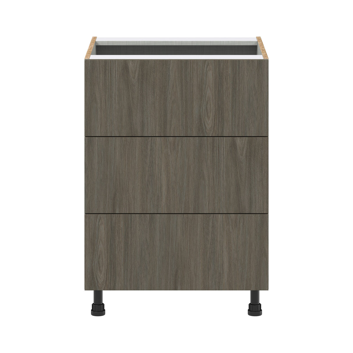 Hugo&Borg Savane 24-in W x 34.5-in H x 24-in D Textmel 3-Drawer Base Fully Assembled Cabinet (Flat Panel Style)