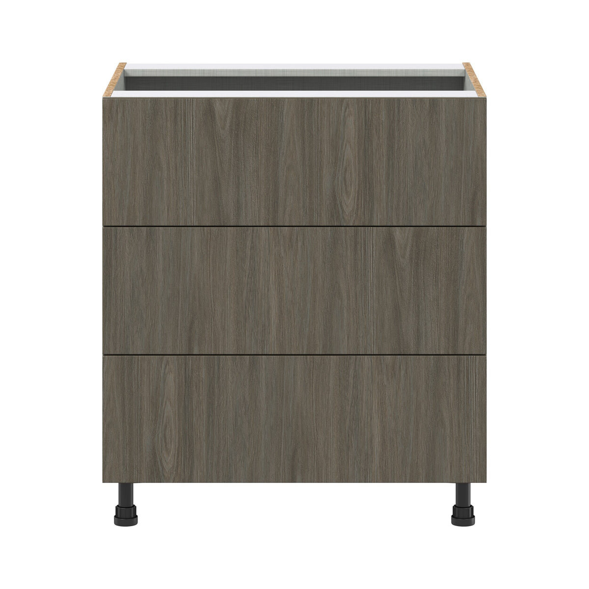 Hugo&Borg Savane 30-in W x 34.5-in H x 24-in D Textmel 3-Drawer Base Fully Assembled Cabinet (Flat Panel Style)