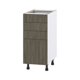 Hugo&Borg Savane 15-in W x 34.5-in H x 24-in D Textmel 4-Drawer Base Fully Assembled Cabinet (Flat Panel Style)