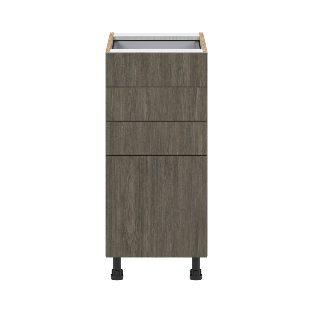 Hugo&Borg Savane 15-in W x 34.5-in H x 24-in D Textmel 4-Drawer Base Fully Assembled Cabinet (Flat Panel Style)