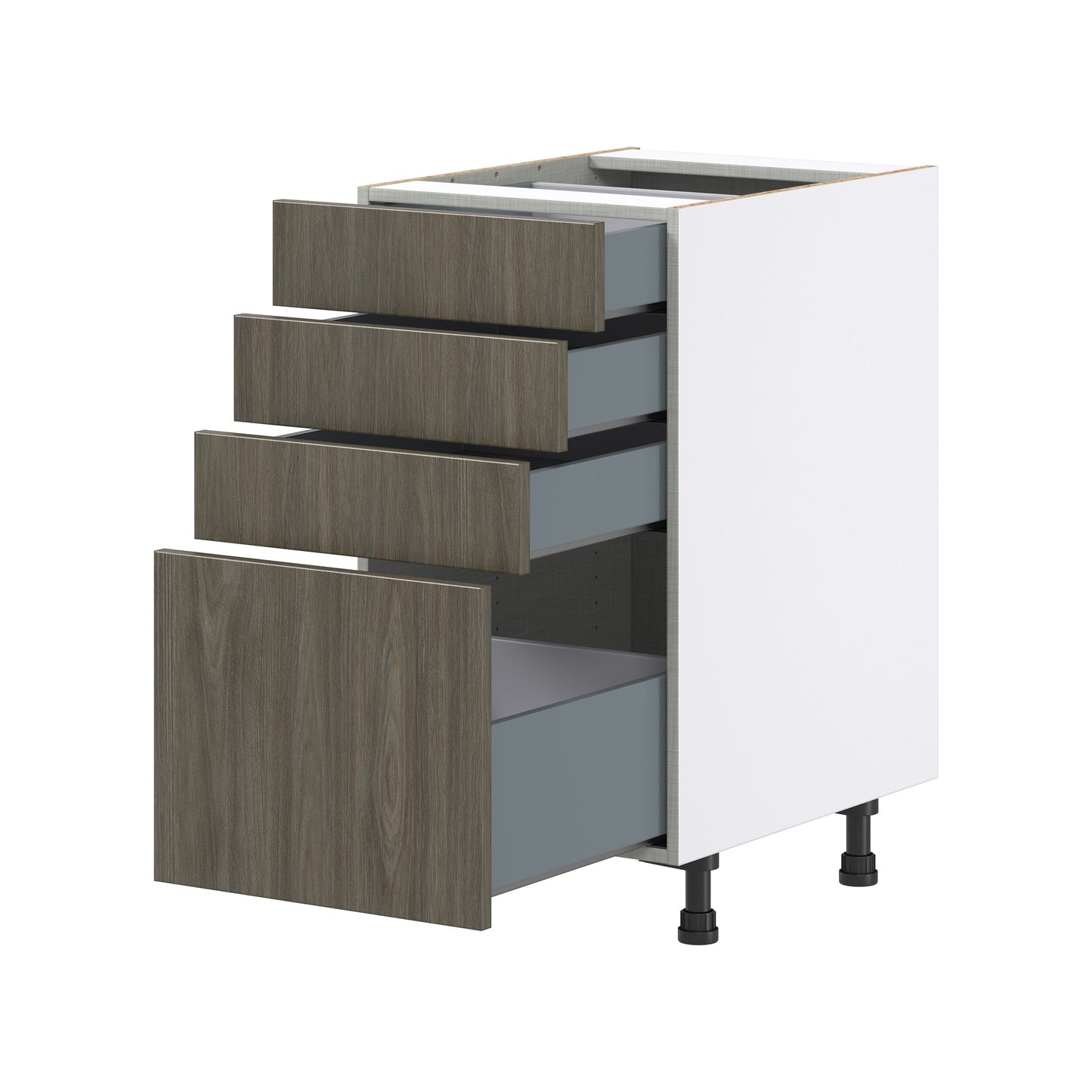 Hugo&Borg Savane 18-in W x 34.5-in H x 24-in D Textmel 4-Drawer Base Fully Assembled Cabinet (Flat Panel Style)