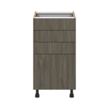 Hugo&Borg Savane 18-in W x 34.5-in H x 24-in D Textmel 4-Drawer Base Fully Assembled Cabinet (Flat Panel Style)