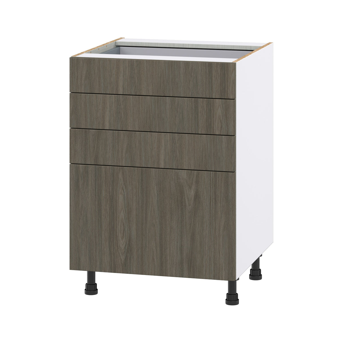 Hugo&Borg Savane 24-in W x 34.5-in H x 24-in D Textmel 4-Drawer Base Fully Assembled Cabinet (Flat Panel Style)