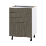 Hugo&Borg Savane 24-in W x 34.5-in H x 24-in D Textmel 4-Drawer Base Fully Assembled Cabinet (Flat Panel Style)